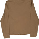 Nike Long Sleeve T-Shirt - XL Brown Cotton