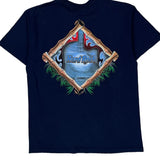 Hard Rock Cafe Graphic T-Shirt - Large Navy Cotton