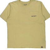 Carhartt Graphic T-Shirt - Large Yellow Cotton