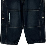 Krobar Cargo Denim Shorts - 36W 14L Dark Wash Cotton