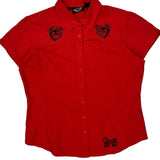 Harley Davidson Short Sleeve Shirt - Large Red Cotton