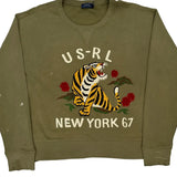 Polo By Ralph Lauren Graphic Sweatshirt - Large Khaki Cotton