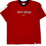 Great Britain Nike Graphic T-Shirt - Large Red Cotton