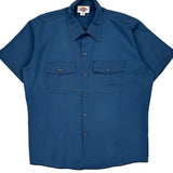 Dickies Short Sleeve Shirt - XL Blue Polyester Blend