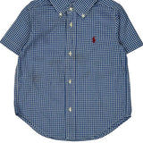 Age 3 Ralph Lauren Checked Short Sleeve Shirt - XS Blue Cotton