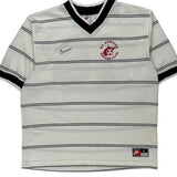 Vintage Made In USA Nike Striped Football Shirt - Large White Polyester