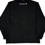 Vintage Carhartt Spellout Long Sleeve T-Shirt - Large Black Cotton