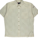 Chaps Ralph Lauren Polka Dot Short Sleeve Shirt - Large Cream Cotton