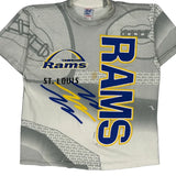 Single Stitch St Louis Rams All Out Fan Nfl T-Shirt - Large Blue Cotton