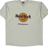 Indianapolis Hard Rock Cafe Graphic T-Shirt - XL White Cotton