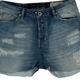 Diesel Denim Shorts - 30W UK 8 Light Wash Denim