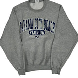Vintage Panama City Beach Jerzees College Sweatshirt - Small Grey Cotton Blend