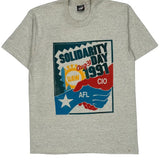 Solidarity Day 1991 Screen Stars Single Stitch T-Shirt - Large Gray Cotton Blend