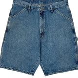 Wrangler Double Knee Carpenter Shorts - 32W 10L Blue Denim