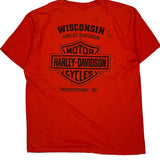 Motorcycles Harley Davidson Graphic T-Shirt - XL Red Cotton