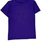Single Stitch Hanes Graphic T-Shirt - Small Purple Cotton
