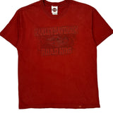 Road Hog Harley Davidson Graphic T-Shirt - Large Red Cotton
