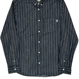 Carhartt Slim Patterned Shirt - Large Blue Cotton