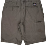 Dickies Slim Fit Chino Shorts - 32W 9L Grey Polyester Blend