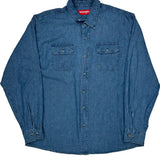 Wrangler Denim Shirt - XL Blue Cotton