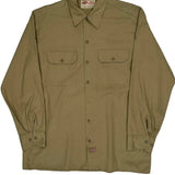 Dickies Shirt - Large Khaki Cotton Blend