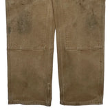 Made In USA Carhartt Double Knee Carpenter Pants - 34W 32L Brown Cotton