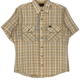 Wrangler Checked Short Sleeve Shirt - Medium Beige Cotton