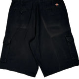 Dickies Cargo Shorts - 34W 11L Black Cotton Blend