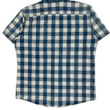 Lee Checked Short Sleeve Shirt - Large Blue Cotton