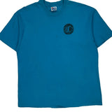 Hanes Single Stitch T-Shirt - XL Blue Cotton