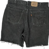 Levis Denim Shorts - 35W UK 16 Black Denim