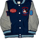 Mickey Mouse, Age 5 Disney Graphic Varsity Jacket - Small Blue Cotton
