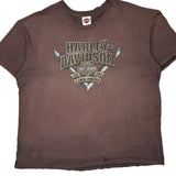 Lone Star Harley Davidson Graphic T-Shirt - 2XL Brown Cotton