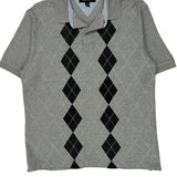 Tommy Hilfiger Argyle Polo Shirt - Large Gray Cotton