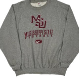 Made In USA Mississippi State Football Nike College Sweatshirt - 2XL Gray Cotton