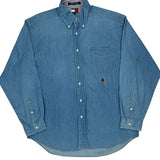 Vintage Tommy Hilfiger Denim Shirt - Large Blue Cotton