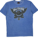 Roatan, Honduras Harley Davidson Graphic T-Shirt - Large Blue Cotton