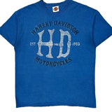 Nashville Tennessee Harley Davidson Graphic T-Shirt - Large Blue Cotton