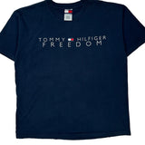 Made In USA Tommy Hilfiger Spellout T-Shirt - XL Navy Cotton