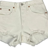 Levis Denim Shorts - 26W UK 6 White Cotton