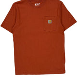 Carhartt T-Shirt - Small Orange Cotton