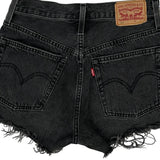 Levis Denim Shorts - 26W UK 6 Black Cotton