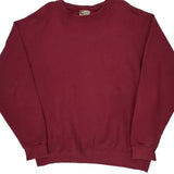 Vintage 90S Blank Made In USA Cheetah Sweatshirt - Large Burgundy Cotton Blend