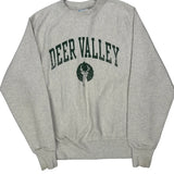 Vintage Deer Valley Champion College Sweatshirt - Small Grey Cotton