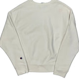 Champion Spellout Sweatshirt - Small White Cotton