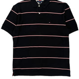 Tommy Hilfiger Striped Polo Shirt - XL Black Cotton