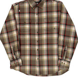 Timberland Checked Flannel Shirt - Large Beige Cotton