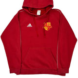 Adidas Football Hoodie - Large Red Cotton