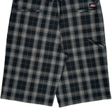 Dickies Checked Shorts - 38W 13L Black Cotton Blend