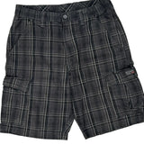 Wrangler Checked Cargo Shorts - 32W 11L Grey Cotton